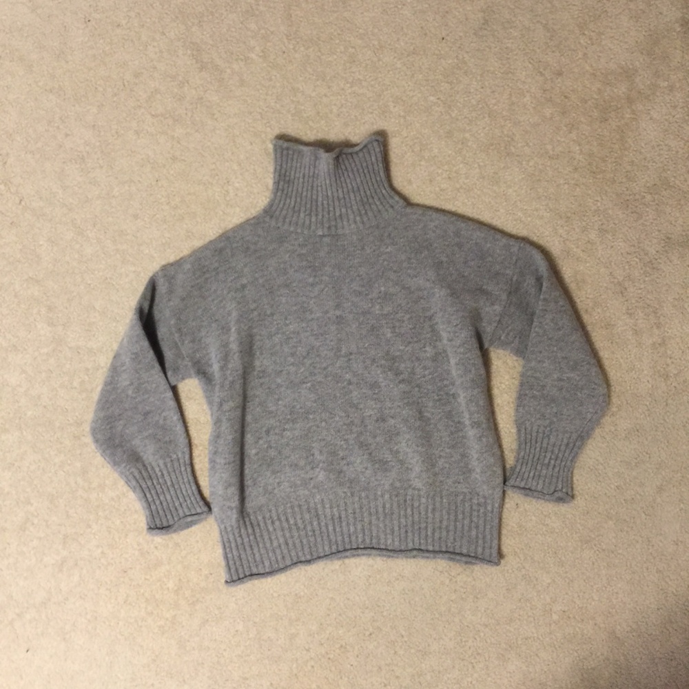 Korean Gray Turtleneck Sweater